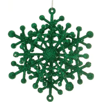 Vánoční dekorace ArtFir Vánoční dekorace VLOČKA 206B | zelená 10 x 5 cm