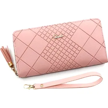 Kabelka Dámská designová peněženka na zip - 6 barev Barva: Růžová