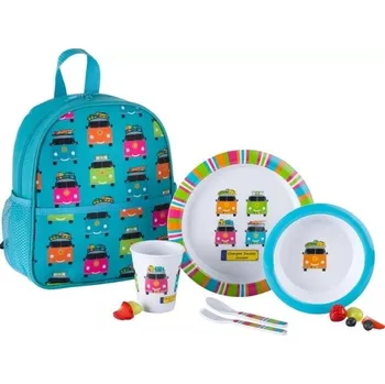 Příslušenství ke karavanu Set nádobí Camper Smiles 5ks + Batůžek