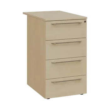 Zásuvkový kontejner LXKC 2 - 75 kontejner přístavný, 4-zásuvkový, deska 25 mm, centrální zámek, 750x430x560, bříza světlá