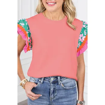 OMG Dámské tričko s krátkým rukávem Chrysalus broskvová M