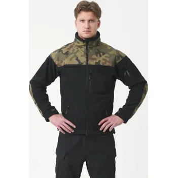 Pánská softshellová bunda Fleecová bunda Infantry Duty, Helikon, Black / PL Woodland, S