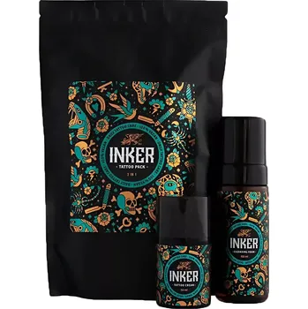 Čistící gel Pan Drwal Inker Tattoo Pack with Cleansing Foam & Cream - Sada másla a čistící pěny pro péči o tetování