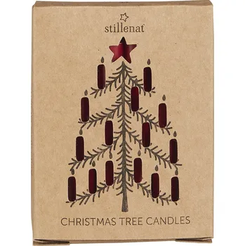 Svíčka Ib Laursen Sada svíček na stromeček Red – set 12 ks