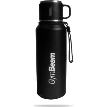 Termoska GymBeam Termoska Vacuum Flask Steel Black 1000 ml