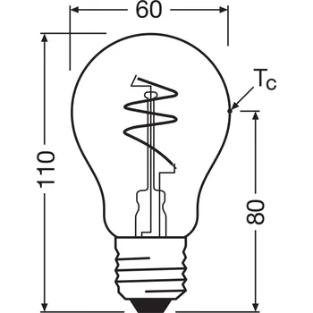 Lampička OSRAM LED Vintage E27 4,9W 2 700K Spiral Filament zlatá zlaté průhledné