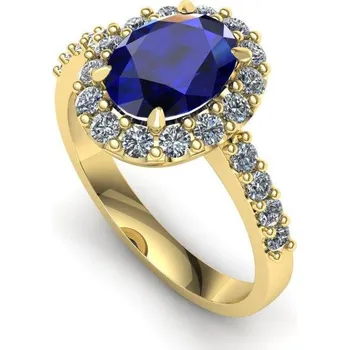 Prsten Prsten s modrým safírem a brilianty PK 21006 Materiál: Červené zlato 14kt, Velikost: 40