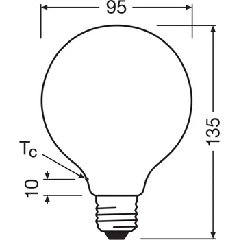 OSRAM LED žárovka Globe G95 E27 5W matná 2 700K