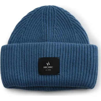Čepice MODRÁ ZIMNÍ ČEPICE BEANIE HICHIC LuxeKnit