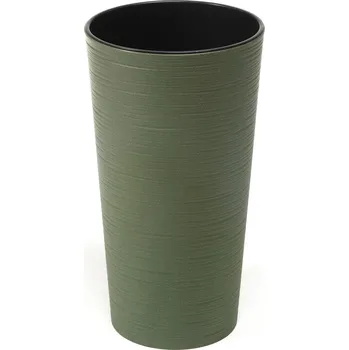 Květináč Květináč LAMELA Květináč LILIA ECO DLUTO - vroubek, průměr 30cm, výška 57cm, zelený