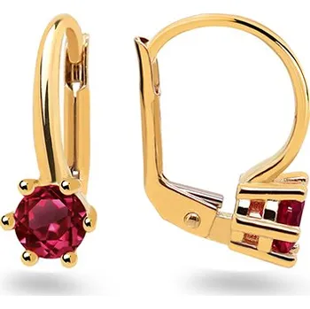 Náušnice Jednoduché náušnice se simulovaným rubínem Aila IZ31398 + dárkové balení LUXUS zdarma