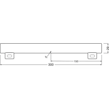 Lampička Řadová lampa OSRAM LED S14s 3W trubice 2 700K 30cm matná tmavá