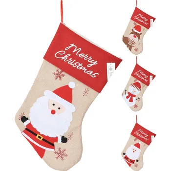 Vánoční dekorace Vánoční punčocha s uchem 40 cm (3 motivy)