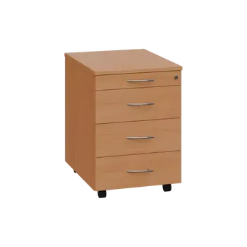 Zásuvkový kontejner NXKC - 01 kontejner pojízdný, 4-zásuvkový, deska 18 mm, centrální zámek, tužkovnice, buk royal