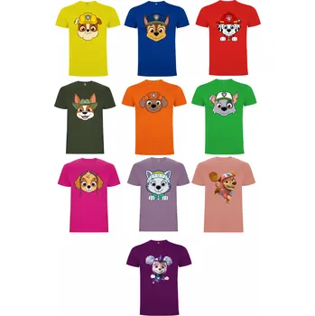 Dívčí tričko Tričko Tlapková patrola - Paw Patrol se všemi postavičkami Velikost: L, POSTAVA: Tracker - olivová