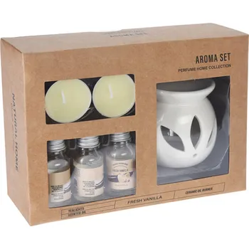 Aroma difuzér Set Aromalampa 8x8cm + vonný olej + čajová svíčka Vanilla