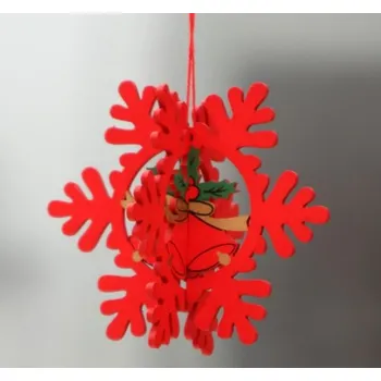 Vánoční ozdoba Dřevěná vánoční ozdoba - Červená vločka