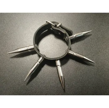 Náramek Kožený náramek stahovák s hroty jednořadý STX-WB1302PAT Velikost: UNI