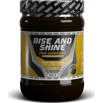 Fitness strava TITANUS pre-workout Rise and Shine (600 g) Černý rybíz