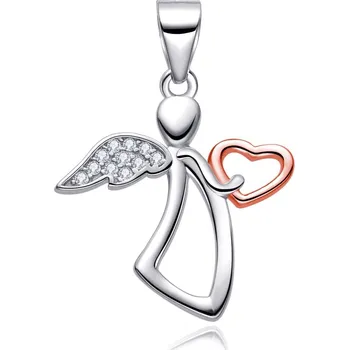 Přívěsek 4U Stříbrný přívěsek anděl Gabra se zirkony