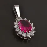 Goldpoint Přívěs s oválným rubínem a zirkony Váha: 1.95 g