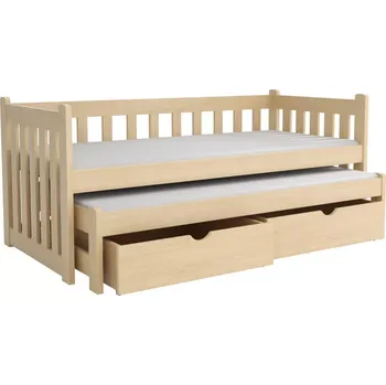 Postel Postel WOOD-V 002 s přistýlkou a úložným prostorem 90x190cm