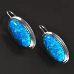 Goldpoint Náušnice bílé zlato oválný modrý opál Váha: 3.22 g