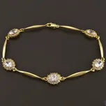 Goldpoint Zlatý náramek zdobený zirkony Váha: 6.60 g, Délka: 18 cm