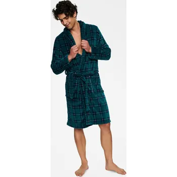 Dámský župan Výletní župan 40068-77X Zelená a tmavě modrá - Henderson XXL
