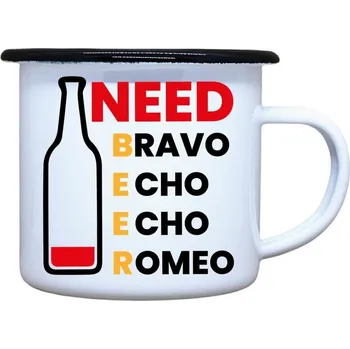 DOBRÝ TRIKO Plecháček s potiskem Need beer Velikost plecháčku: 330 ml