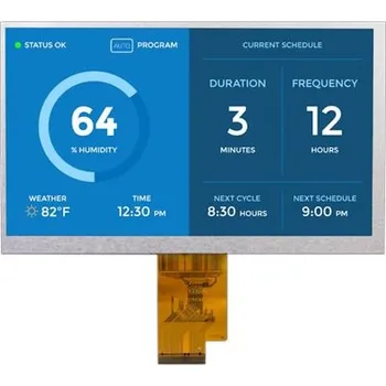 Monitor Barevný displej LCD 7in Ne IPS TFT 1024 x 600pixely podsvícení LED rozhraní LVDS Displaytech