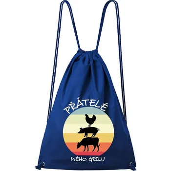 Městský batoh DOBRÝ TRIKO Bavlněný batoh Přátelé mého grilu Barva: Královsky modrá