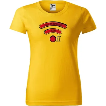 Dámské tričko DOBRÝ TRIKO Vtipné dámské tričko Jsem OFF Barva: Žlutá, Velikost: L
