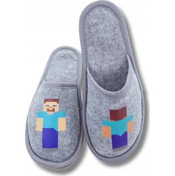 Dámské pantofle Papuče Dětské Lehké #MINECRAFT Plstěné Sandály velikosti 28 až 39