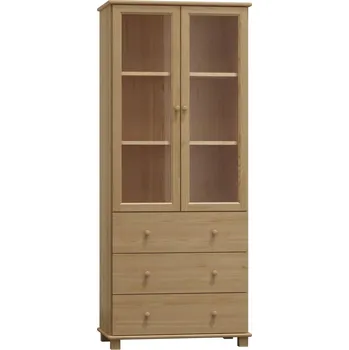 regál Policový regál - vitrína z masivu borovice 104 80/190/42 cm