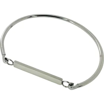 Náramek Pevný náramek s ploškou a zapínáním Stříbrná