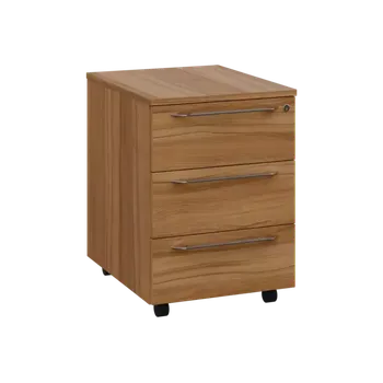 Zásuvkový kontejner LXK 1 - 00 kontejner pojízdný, 3-zásuvkový, deska 18 mm, centrální zámek, ořech světlý