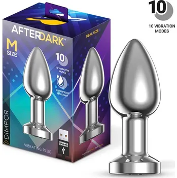 Anální kolík AfterDark Dimpor Metal Vibrating Anal Plug Size M