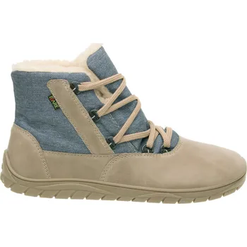 Dámská zimní obuv Fare Bare zimní unisex barefoot boty s membránou béžovo modré B5743181 Velikost: 38