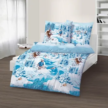 Povlečení Die moderne Hausfrau Povlečení Zimní krajina, 135 x 200 cm 792721