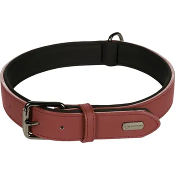 Obojek pro psa Flamingo Binti Kožený obojek s neoprenem Červená XXL