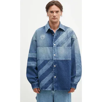 Dámská bunda Košilová bunda AMBUSH Patchwork Denim Shirt Vintage modrá barva, oversize, BMYD003F24DEN0014400, M, 55X