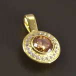 Goldpoint Zlatý přívěsek champagne kulatý zirkon Váha: 1.33 g