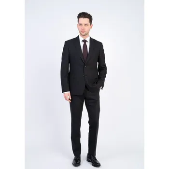 Pánský oblek Černý strečový oblek V pohodlném střihu 185827