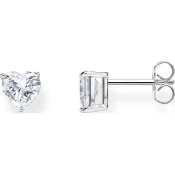 Náušnice Thomas Sabo H2306-051-14 Silver Ear Studs with white Stone in Heart Shape 7,0 mm