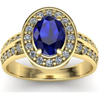 Prsten Dámský prsten s modrým safírem PK19002 Materiál: Červené zlato 14kt, Velikost: 71