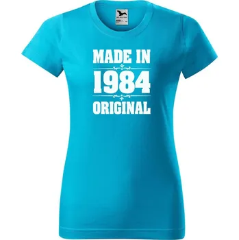 Dámské tričko DOBRÝ TRIKO Dámské tričko s potiskem Made in 1984 Barva: Tyrkysová, Velikost: 2XL