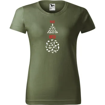 Dámské tričko DOBRÝ TRIKO Dámské tričko s potiskem EGO EKO Barva: Khaki, Velikost: S