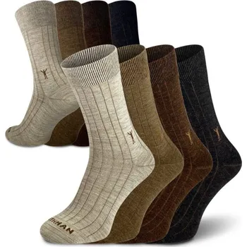 Pánské termo ponožky Northman Dino Merino 4-pack hnědé - M (39-41)