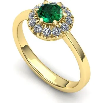 Prsten Prsten se smaragdem a brilianty PK21003 Materiál: Červené zlato 14kt, Velikost: 63